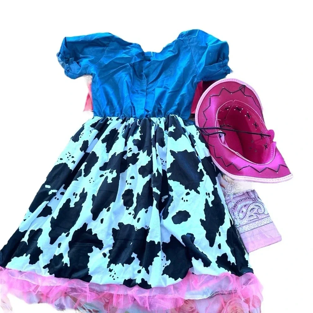 LMYOVE Cowgirl Costume for girls, Role Play Party Helloween Christmas Dress Up